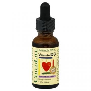 ChildLife vitamin D3 phòng ngừa còi xương, giảm rụng tóc vành khăn, khó ngủ ở trẻ sơ sinh