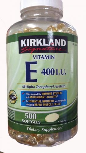 Vitamin E 400 IU 500 viên Kirkland của Mỹ - Đẹp da, làm chậm lão hóa hiệu quả