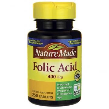 Viên uống bổ sung Acid Folic 400mcg Nature Made 250 viên